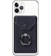 YUNCE Ring Stand Stick on Wallet Cell Phone Slim Leather Wallet Stick on Wallet Credit Card RFID ...