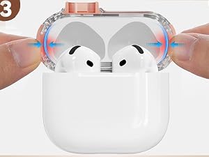 Step 3:Press the edge of the top cover so that the headset fits snugly into the case.