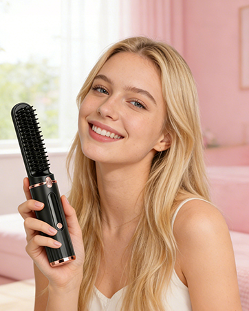 mini hair straightener brush