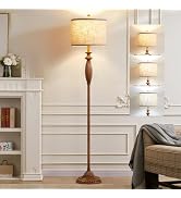 Hikczc 63.8" Vintage Floor Lamp with Rotary Switch, Dimmable Color Temperature Standing Lamp, Ret...