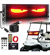 TOBWOLF Golf Cart Devil Eyes Light Sign, 23x5in Programmable Flexible Screen for Windshield with ...