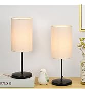 Lampwell Alee Small Table Lamp for Living Room as Bedside Table Lamp for Bedroom,Set of 2,Black M...