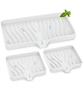 Kitchen Sink Tray,Self Draining Kitchen Soap Tray Soap Holder Silicone Sponge Holder for Kitchen ...