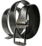JIFANPAUL Men’s Leather Ratchet Belt Holeless Adjustable Slide Buckle Dress Casual Belt for Offic...