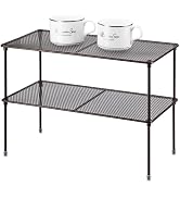Lonian 2-Pack Kitchen Cupboard Shelf Organizer for Cabinet, Expandable & Stackable Counter Cupboa...
