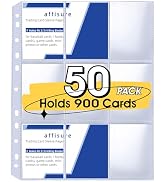 9 Pocket Card Sleeves ,Holds 900 Cards ,Trading Card Binder Sleeves,High Quality Thickened,Card B...