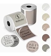 300Pcs 2 Inch Round Thermal Labels for Label Maker, Beige-Brown Series Thermal Stickers for Baker...