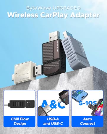 ByteWave Carplay Wireless Adapter for apple; apple Wireless CarPlay Adapter for iphone