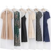 FMLIUY 6 Pack Garment Bags for Hanging Clothes, 55'' Translucent Suit Garment Covers with Zipper,...