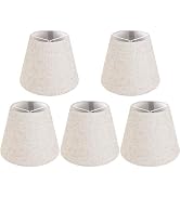GO&SO Natural Linen Mini Lamp Shades for Chandelier,Clip on Lamp Shade Set of 5 Beige Lamp Shade ...