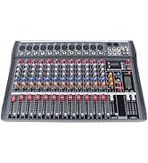 12 Channel Professional DJ Audio Mixer Sound Board Console Interface Digital USB Bluetooth Input ...