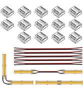 BTF-LIGHTING FCOB COB 8mm 0.31in Connector Kit 14X Transparent Connector 5X 5.9in Long 20AWG Exte...