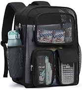 PACKISM Mesh Backpack for School - 17 Inch Large Heavy Duty Mesh Bookbag for Boys Girls, See Thro...