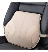 au-kee Lumbar Support Pad, Genuine Leather Memory Foam Pillow Cushion Lower Back Cushion for Car ...