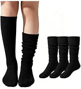 Slouch Socks for Girls Scrunch Cotton Soft Cushioned Knee High Long Socks