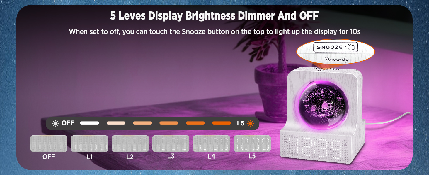 night light alarm clock