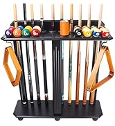GSE Floor Stand Billiard Pool Cue Racks, Holds 10 Pool Cue Sticks, 2 Drink Holders, Billiard Ball...