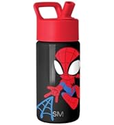 Simple Modern Marvel Spider Man Kids Water Bottle with Straw Lid | 14oz Insulated Stainless Steel...