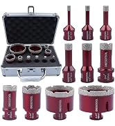 ONEGOTOOL Diamond Hole Saw kit Tile Drill bits Set for Porcelain Ceramic Concrete Granite Marble ...
