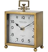 NIKKY HOME Small Gold Table Clock, Silent Non-Ticking Classic Battery Operated Decorative Mantel ...