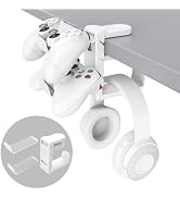 3-in-1 PC Gaming Headset&Controller Holder - EURPMASK Headphone Stand w/Adjustable Clamp&2 Contro...
