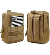 2 Pack Molle Pouches, Tactical Molle Pouch Vest Pouch Cell Phone Holster Belt Pouch Waist Bag Pac...