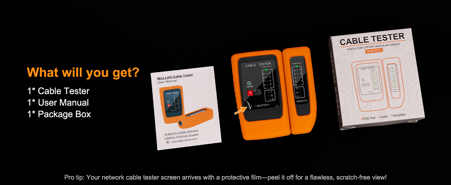 Network Cable Tester and Ethernet Tester for Cat5/Cat6 Cable