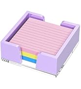 WINFFOR Acrylic Notepad Holder Dispenser - 3x3 in Sticky Note Memo Holder for Desk Organizer (W/O...
