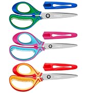 6" Left Handed Scissors Kids Ages 5-8 School, With Covers, 3 Pack