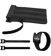 CableGeeker 60 PCS Reusable Cable Ties (6 Inch) - Adjustable Hook and Loop Cord Straps, Wire Orga...