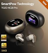 TOZO NC20 Pro Active Noise Cancelling Wireless Earbuds with Smart Touch Screen, LDAC Hi-Res Audio...