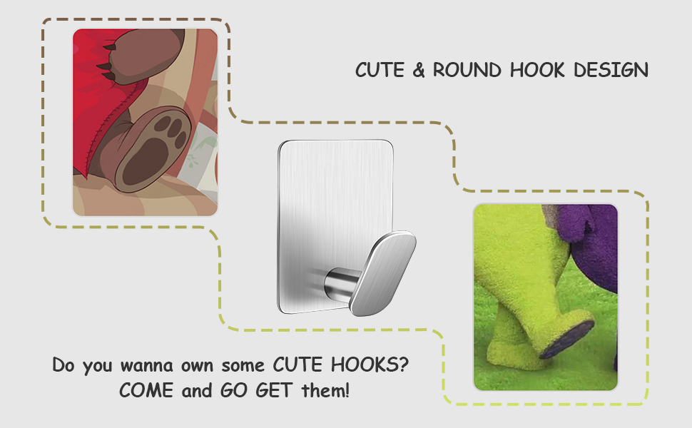 DELITON Adhesive Towel Hooks on Wall: R