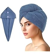AGKXHDEC 1 Pack Double Layer Microfiber Towel, Hair Turbans for Wet Hair, Drying Hair Wrap for Wo...