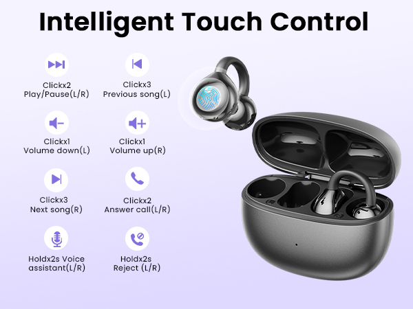 Clip on Earbuds,Open Ear Earbuds Wireless Bluetooth 5.4, Lightweight Open Ear Headphones