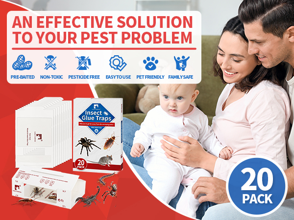 Mouse Traps Indoor for Home, Non-Toxic Bulk Sticky Pads