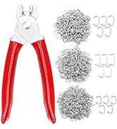 Ruibapa 285pcs Hog Rings with Straight Hog Ring Pliers Kit 3/4" 1/2" 3/8 "Galvanized Hog Rings fo...