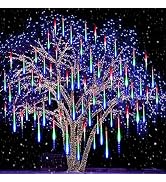 Meteor Shower Lights Outdoor, 16 Inches 10 Tubes 360 LED Snowfall Lights, Waterproof Meteor Chris...