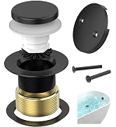 Sogmeter Matte Black Tub Drain Kit with Hair Catcher, Premium Brass Tip-Toe Bathroom Tub Drain Re...