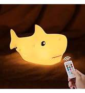 ZKLiLi Remote Shark Night Light, Cute Silicon Night Light for Kids, Nightlight with Remote,Portab...