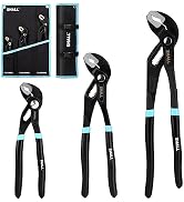 SHALL 3-Piece Groove Joint Pliers Set (12, 9-1/2, 7 Inch), Push-Lock Water Pump Pliers In Cr-v St...