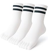 ss soxsense Toe Socks Crew Men and Women Athletic Running Premium Cotton Five Finger Socks Barefo...