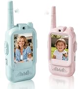Video Walkie Talkies for Kids, 2 Pack Rechargeable Facetime Video Chat with Camera, Voice Changer...