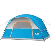 CAMPROS CP Tent 4 Person Camping Tents, Weatherproof Family Dome Tent with Rainfly, Large Mesh Wi...