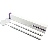 Dental Mirror Front Surface with Handle 2 PCS Set Tooth Mirror Dental Stainless Steel Dentist Too...