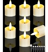 Gmnee Rechargeable Flameless Tealights Candles, 6 Packs Small LED Candles, Tea Lights Candles Bat...