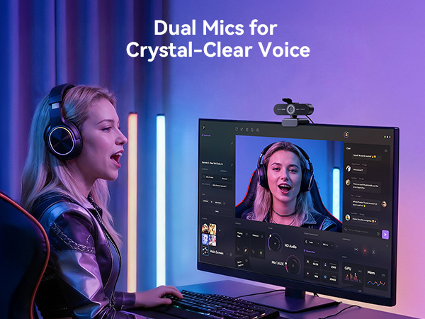 Clear Voice Pickup EMEET C60E 4K Webcam with Tripod