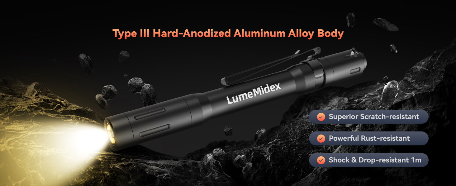 Pen Light, Pocket EDC Flashlight, Rechargeable, LED Pen Flashlight, Waterproof Flash Light