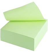XiowDow Non Sticky Notes 300 Sheet Cube Memo Cube 3.15x3.15in Loose Paper Note Cubes Green Solid ...