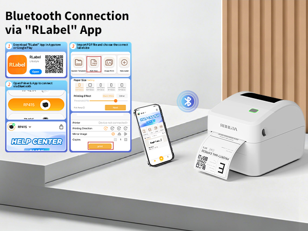 Bluetooth Connection via "RLabel" App