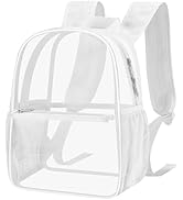 Paxiland Clear Backpack Stadium Approved, Size 12x9x4 Small Clear Bag for Stadium Events with Fro...